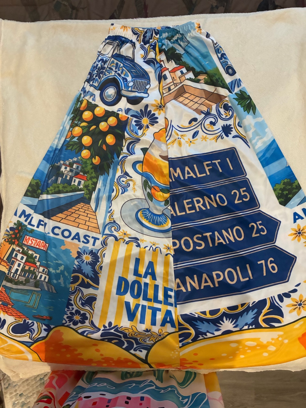 Dolce Vita Blue Yellow Coastal Print Skiry